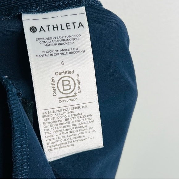 ATHLETA NAVY BLUE BROOKLYN ANKLE PANT SIZE 6 - Picture 7 of 7